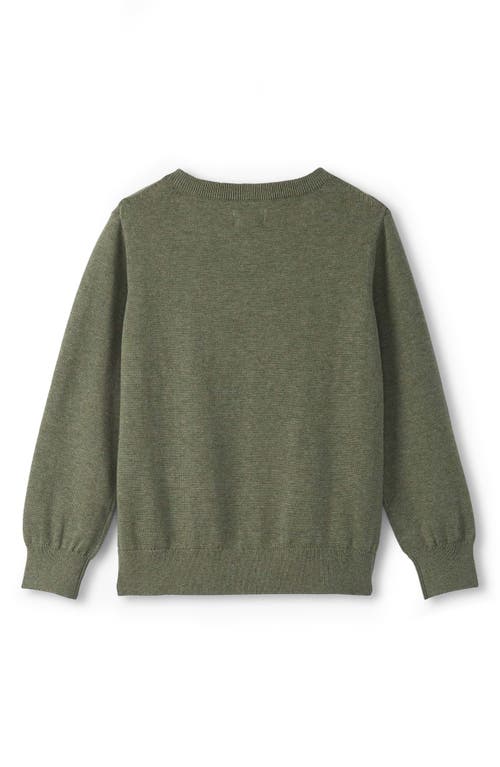 Hatley Kids' Intarsia Hunting Dog Cotton Crewneck Sweater In Green