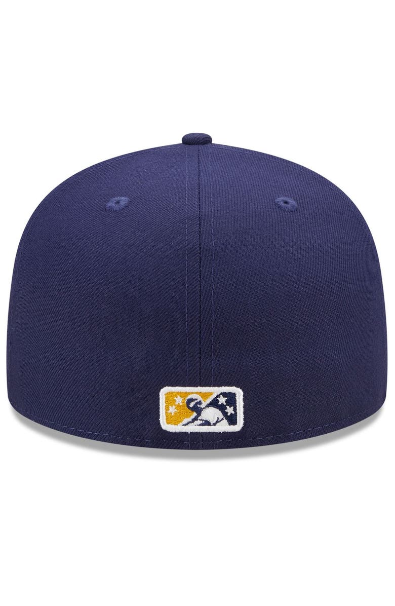 New Era Men's New Era Gold/Navy Montgomery Biscuits Marvel x Minor League 59FIFTY Fitted Hat, Alternate, color, Gold