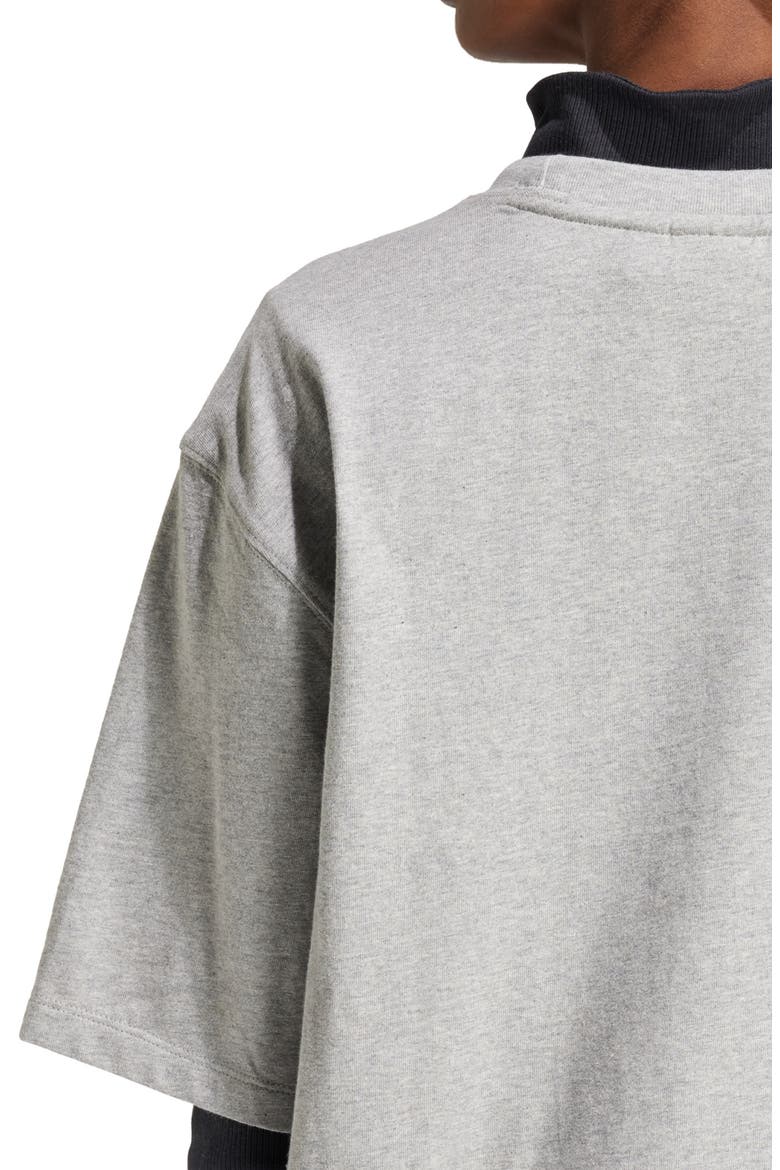Essentials Lifestyle Trefoil Logo Cotton T-Shirt, Alternate, color, MGREYH