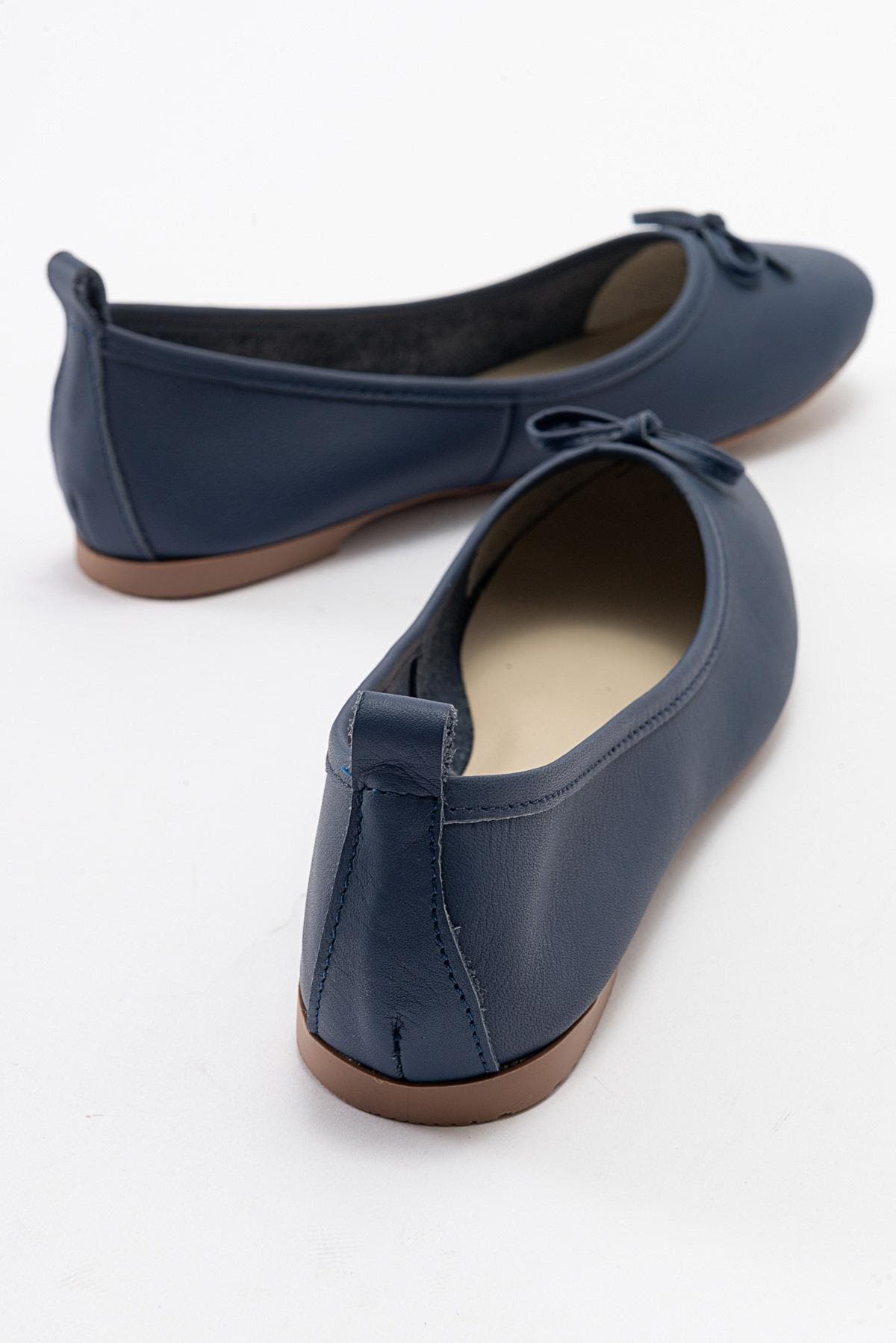 Florence Leather Ballerina Flats, Alternate, color, Navy Blue Leather