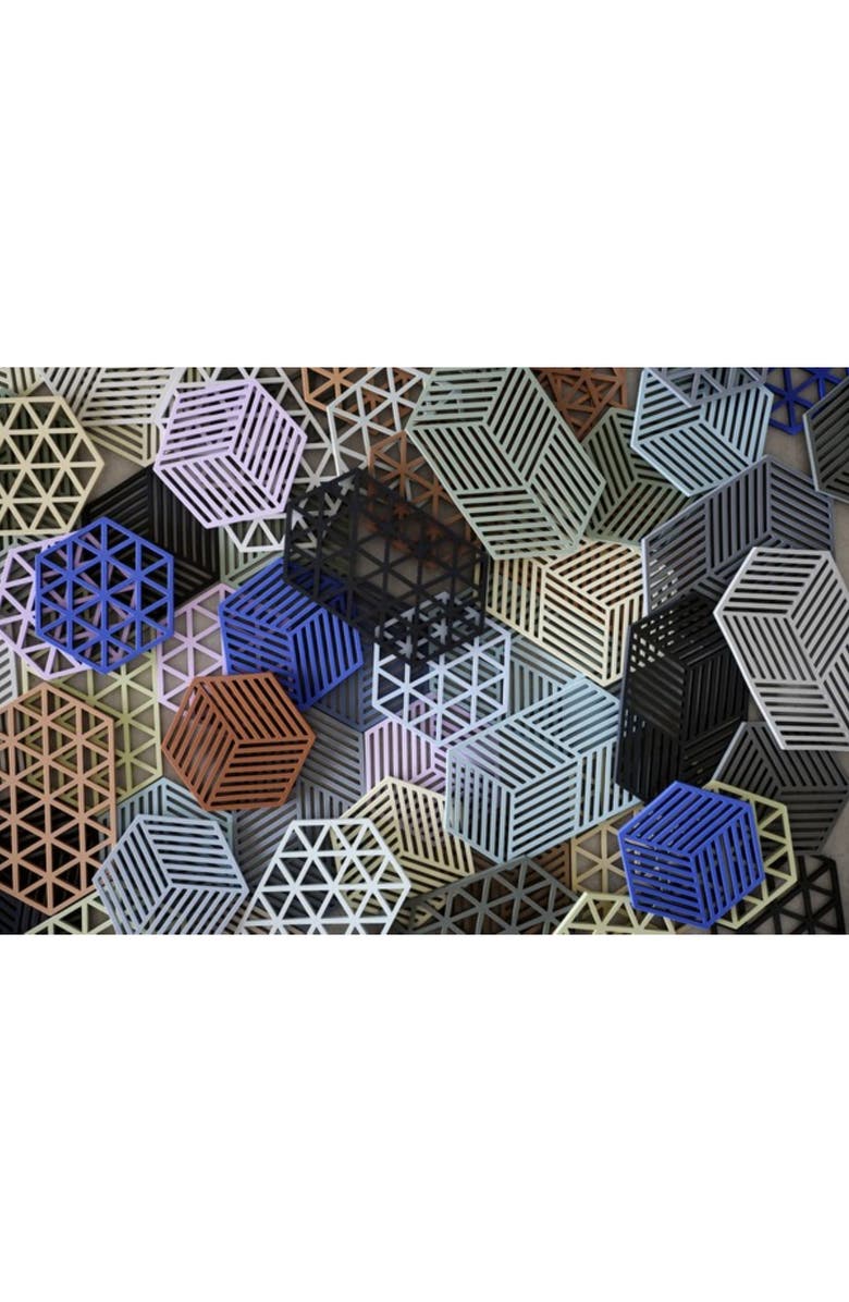 Zone Denmark Set of 3 Silicone Trivets, Alternate, color, Midnight/ Birch/ Fog Blue