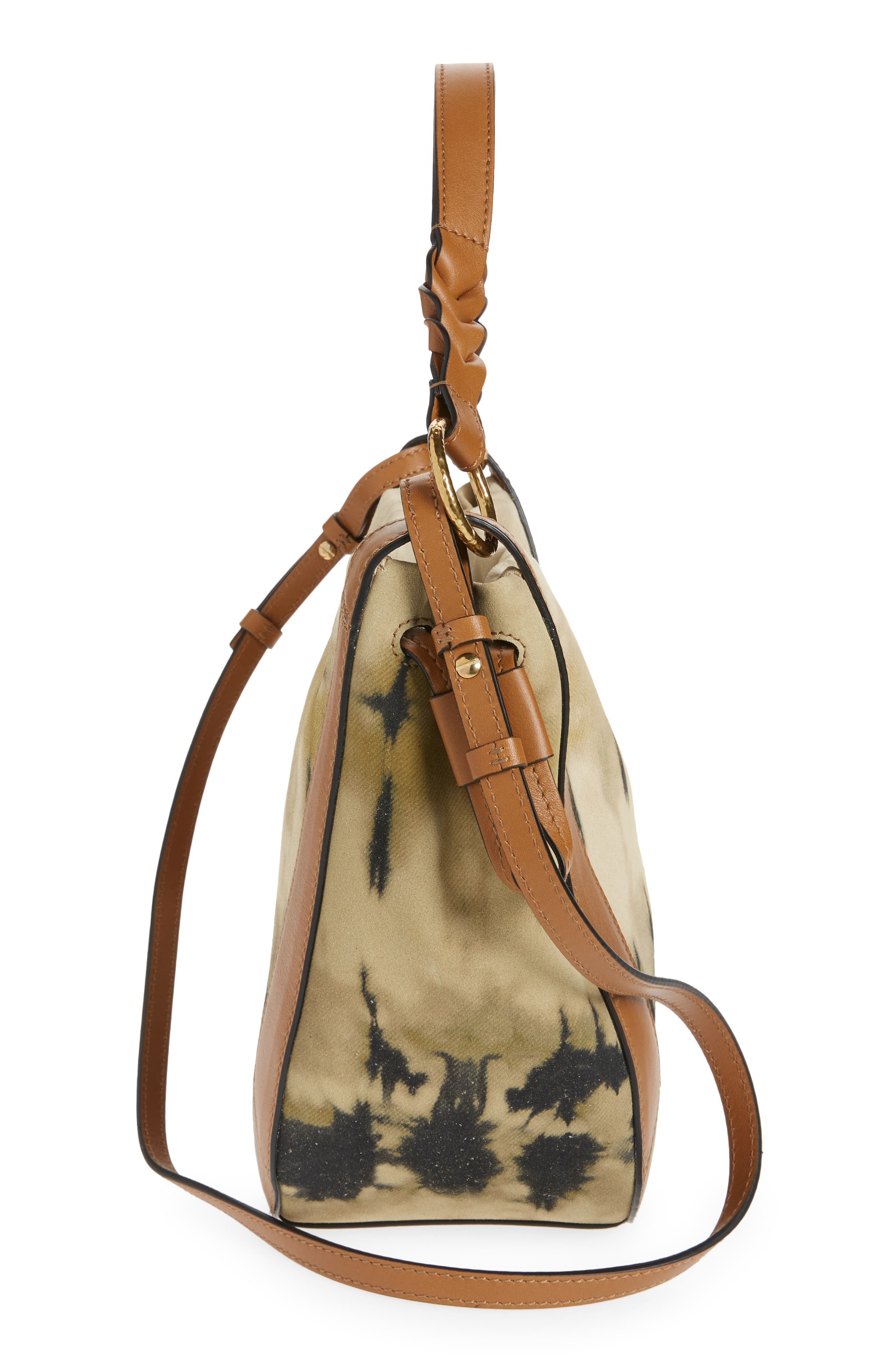 Ulla Johnson Hilma Tie Dye Leather Bucket Bag, Alternate, color, 