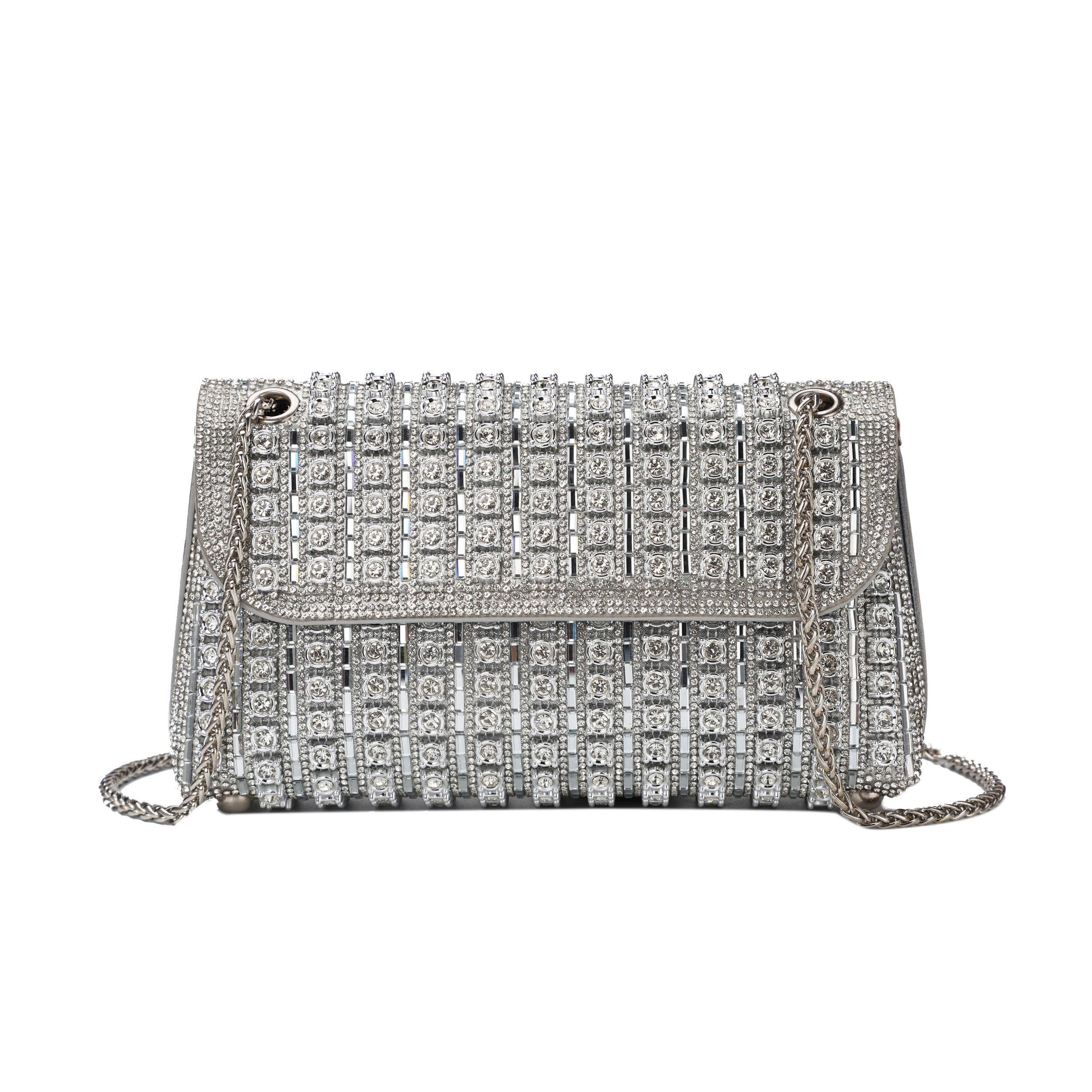 Idol, Multi Jewel Shoulder Bag, Alternate, color, Silver