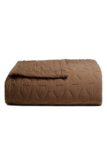 Parachute Organic Cotton Stitched Quilt In Brown