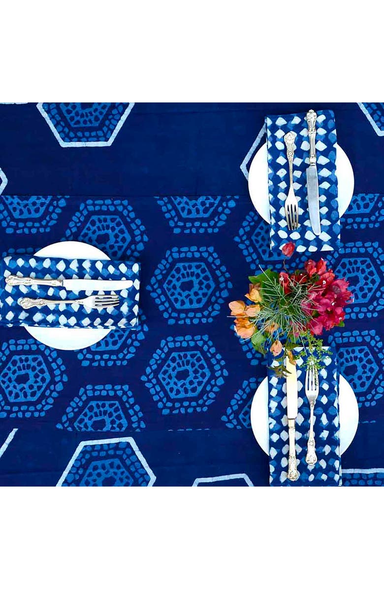 Ichcha Artisan Printed Cloth Napkins, Alternate, color, Blue