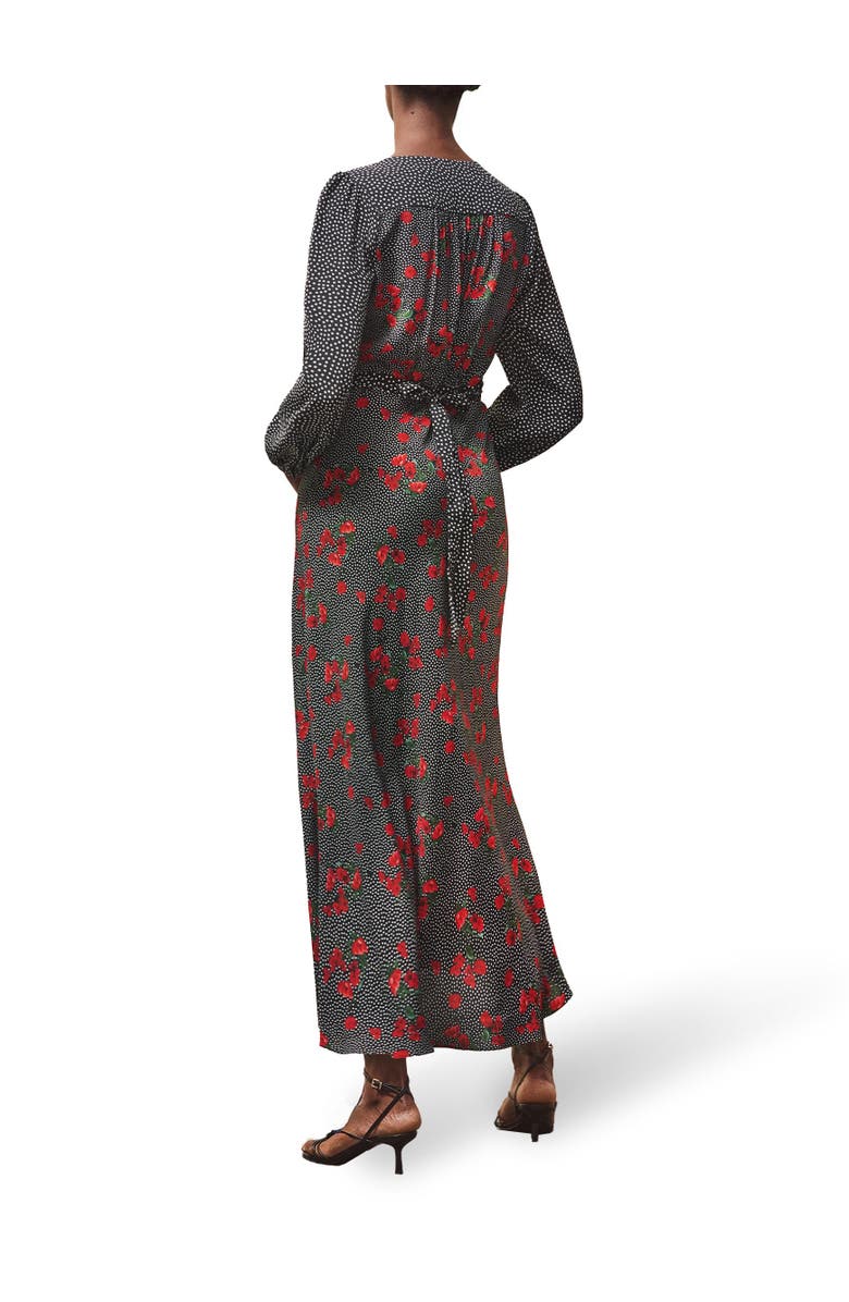 Ro&Zo Floral And Spot Mix Dress, Alternate, color, Red