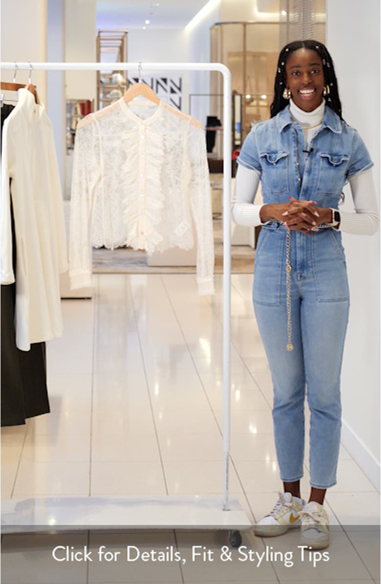 Cecile Ruffle Sheer Lace Top, sales video thumbnail