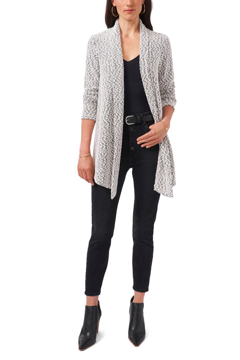 Open Front Long Cardigan, Alternate, color, NEW IVORY