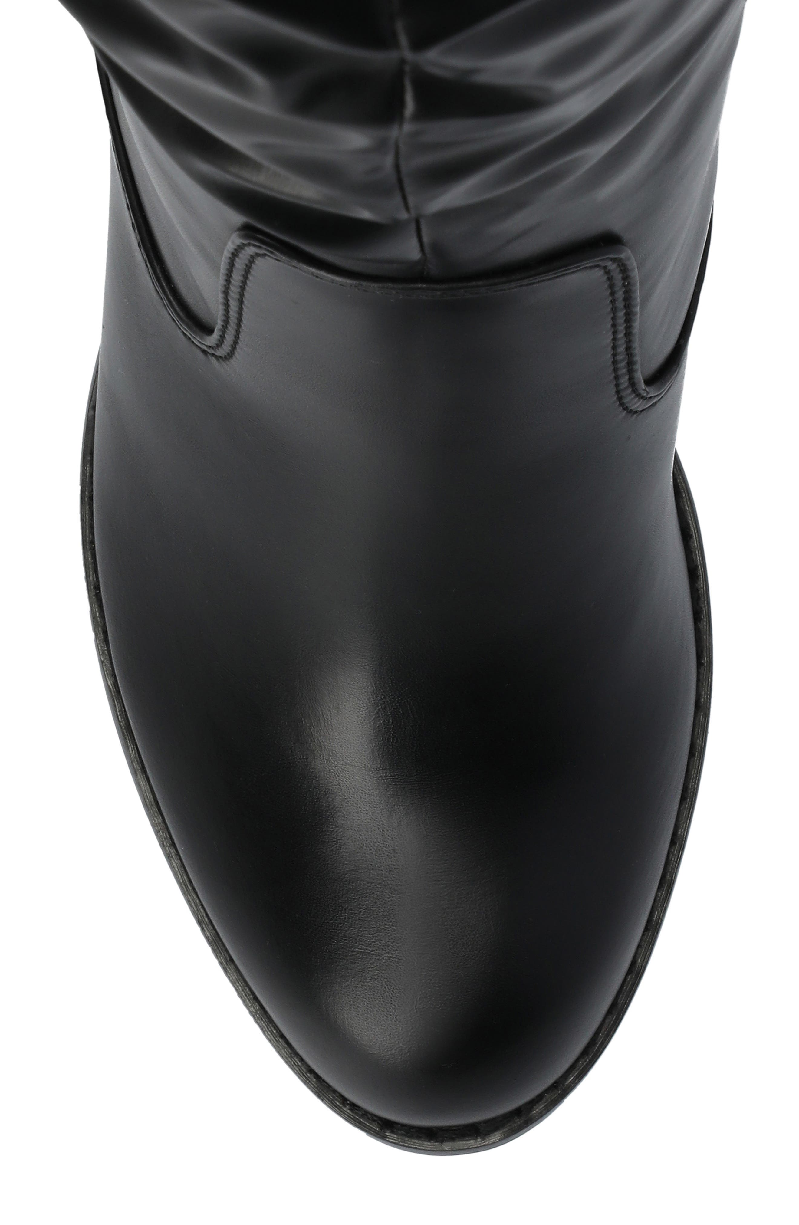 Journee Collection JOURNEE Kaison Ruched Tall Boot - Extra Wide Calf, Alternate, color, Black Pu