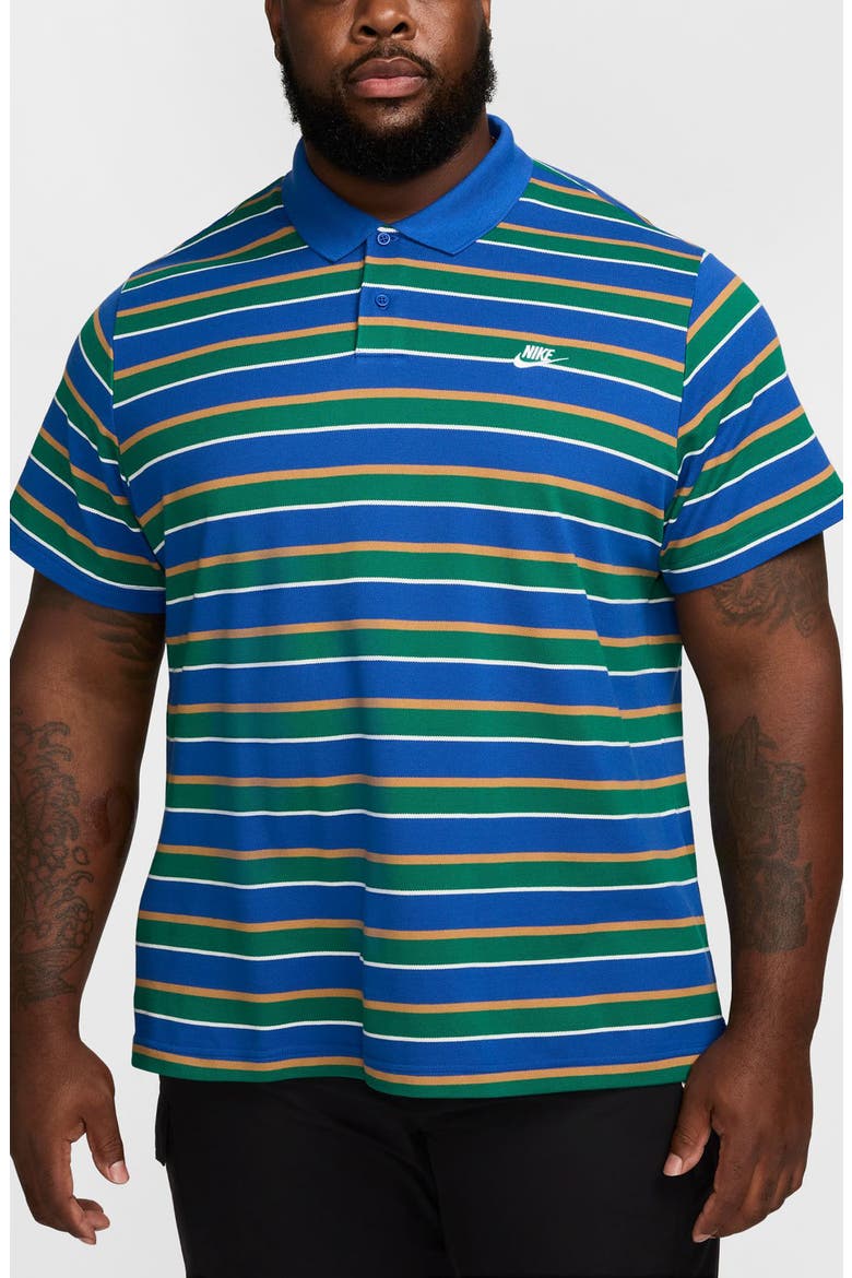 Club Stripe Cotton Polo, Main, color, GAME ROYAL/ WHITE