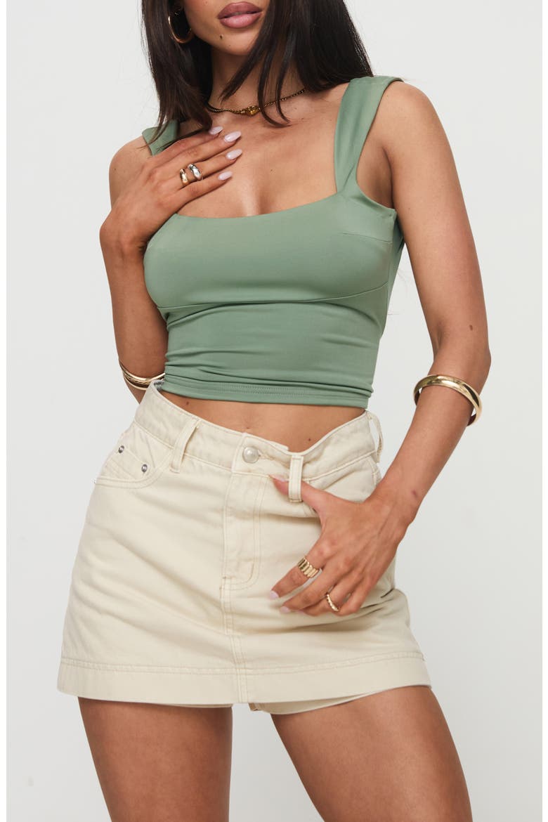 Imelda Open Back Crop Tank, Main, color, GREEN