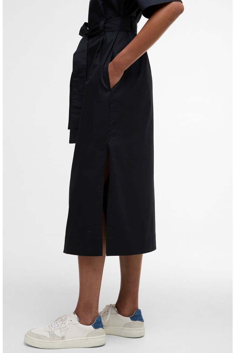 Sloane Tie Waist Midi Shirtdress, Alternate, color, DARK NAVY