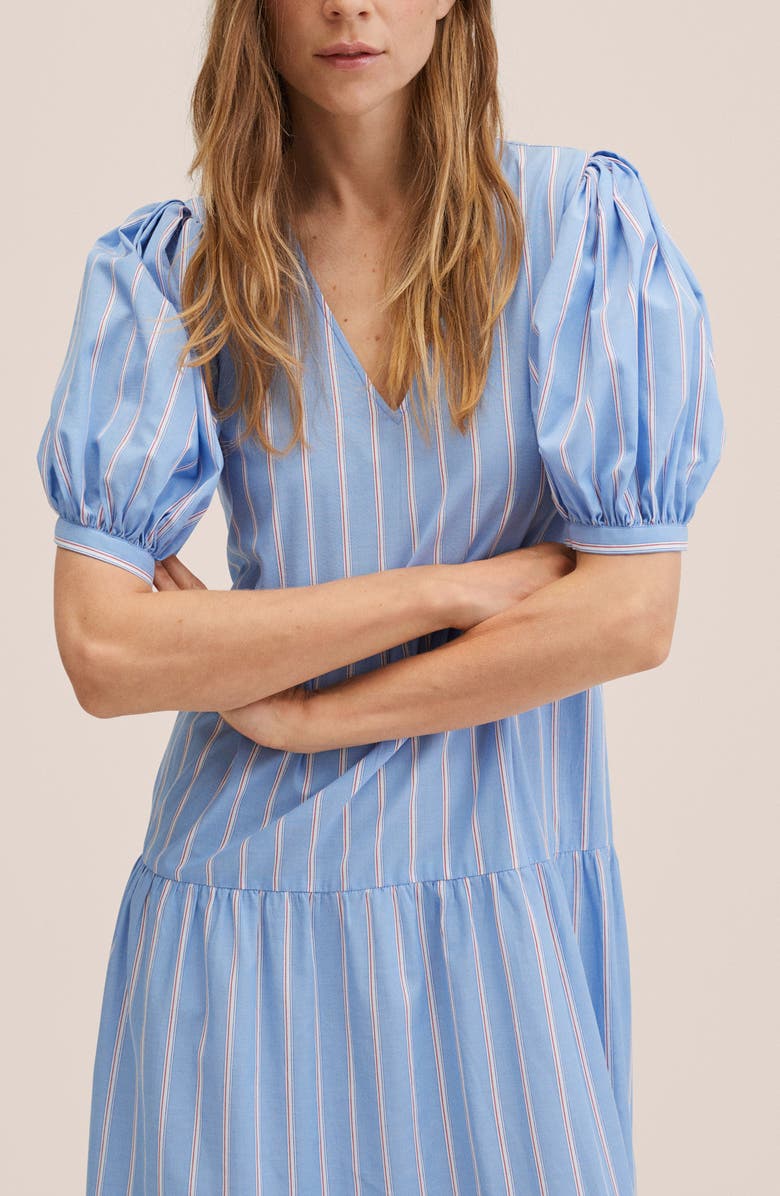 MANGO Stripe Cotton Midi Dress, Alternate, color,