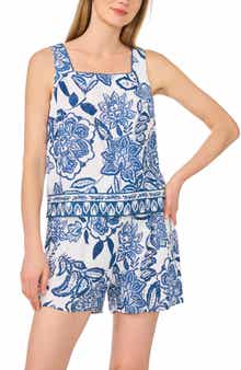 CeCe Floral Print Tank & Shorts Set