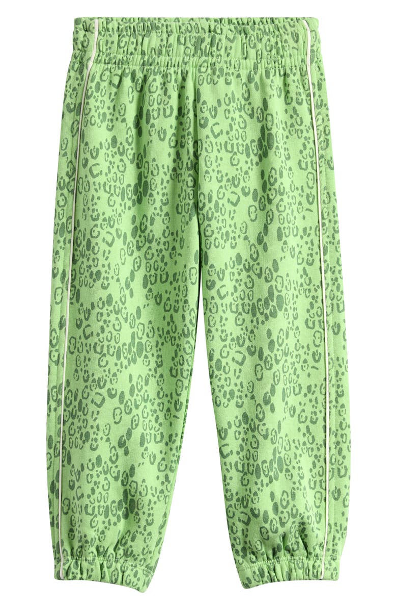 Mini Rodini Kids' Mini Leopard Print Organic Cotton Joggers, Main, color, Green