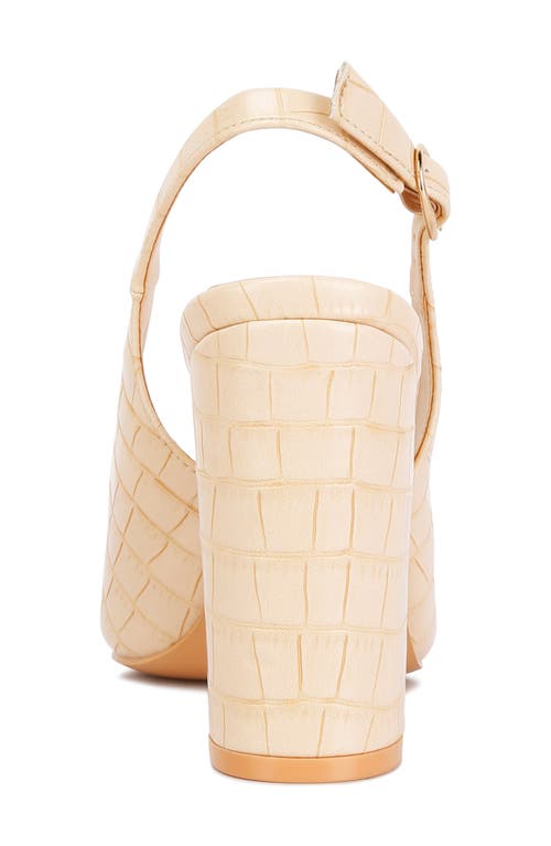 London Rag Macha Croctexture Sling Back Heels In Nude