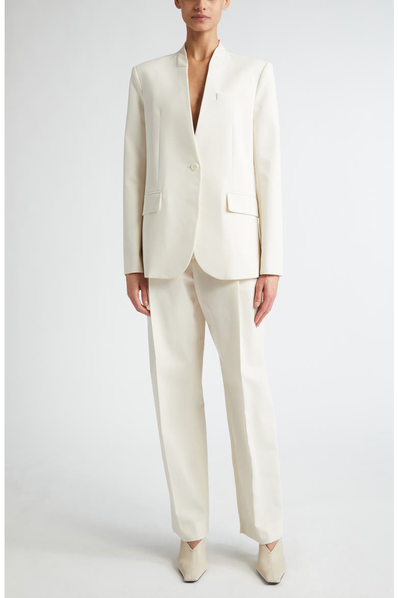 Pleat Front Stretch Wool Trousers, Alternate, color, IVORY