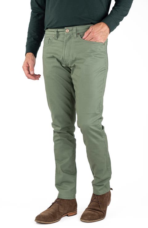 Straight Leg Stretch Cotton Twill Pants
