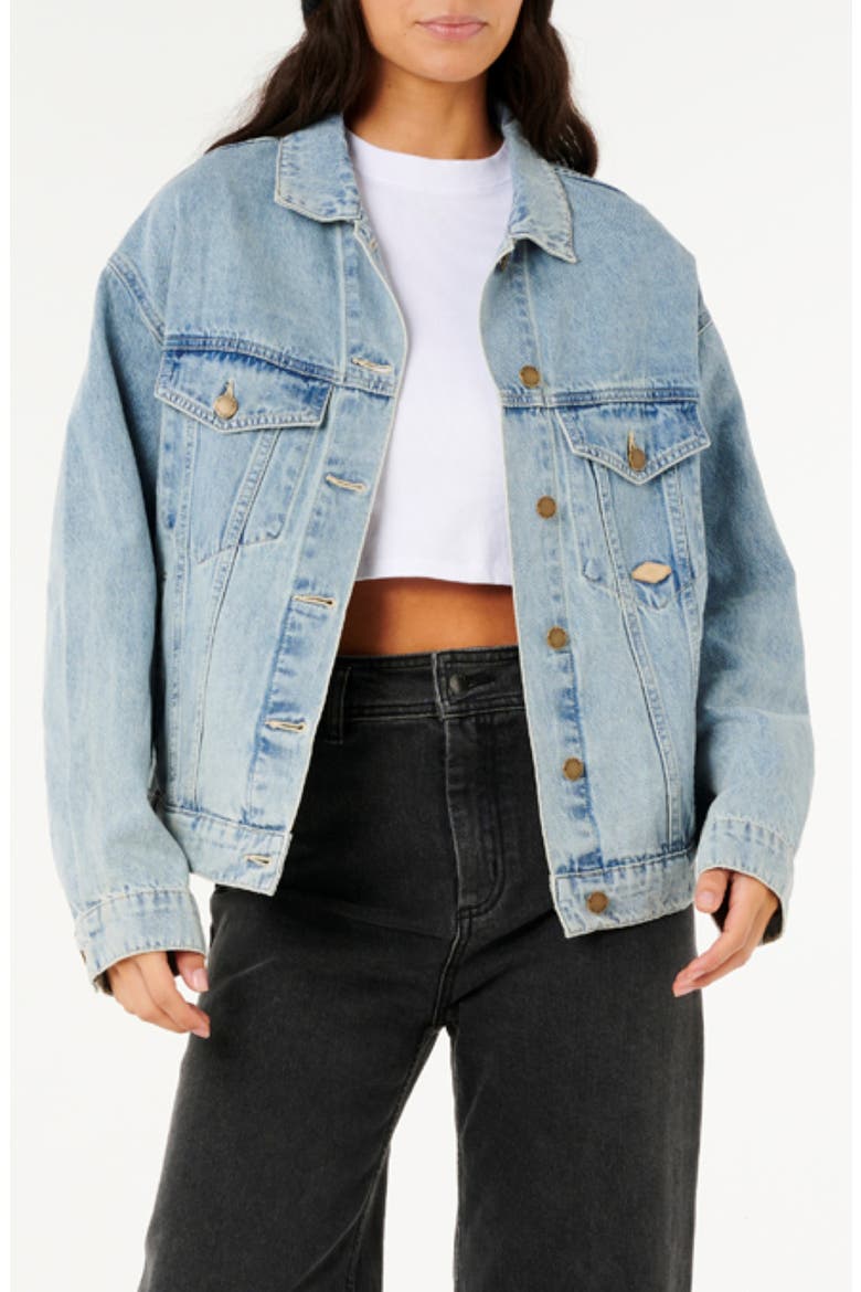 Cruisin Oversize Denim Jacket, Main, color, VINTAGE BLUE