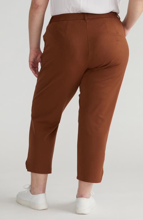 Universal Standard X Henning All Day Mercer Crop Tapered Leg Pants In Brown