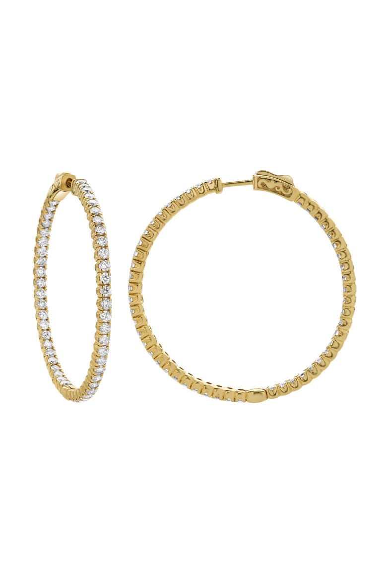 Helios 14K Yellow Gold Diamond HoopEarrings - 4.05 Cts, Main, color, 14K Yellow Gold