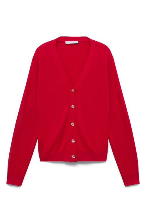 Mango Luka V-neck Cardigan In Red