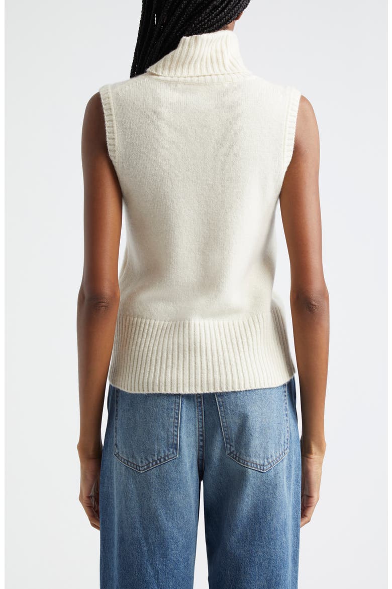 Mazzy Sleeveless Cashmere Turtleneck Sweater, Alternate, color, IVORY