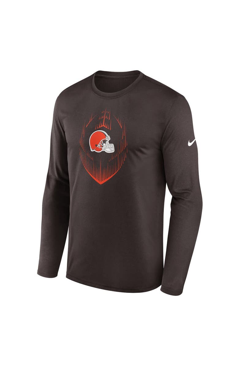 Nike Men's Nike Brown Cleveland Browns Icon Legend Performance Long Sleeve T-Shirt, Alternate, color, Brown