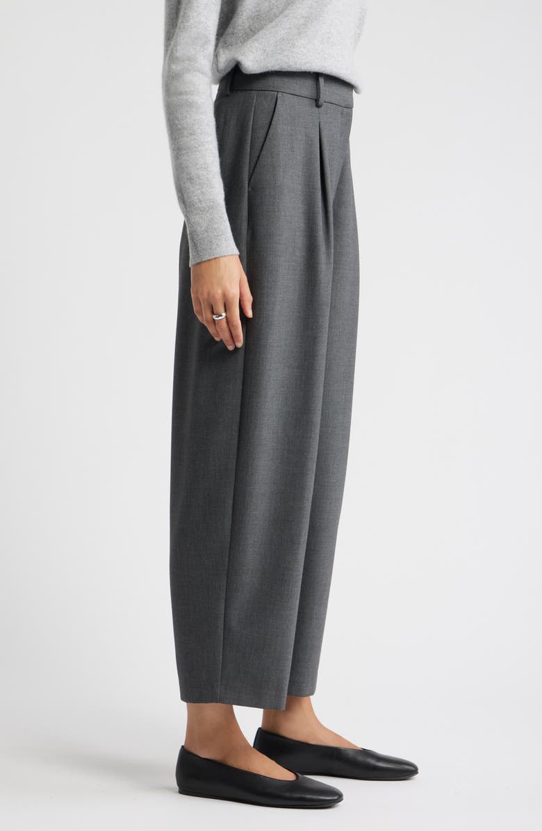 Nordstrom Pleated Ankle Pants, Alternate, color, Grey Charcoal Heather