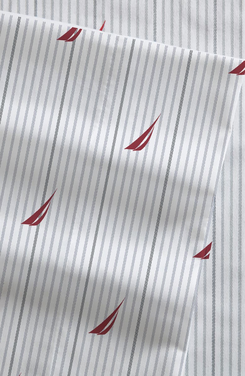 Nautica Audley Stripe Sheet Set, Alternate, color, Red/ Grey