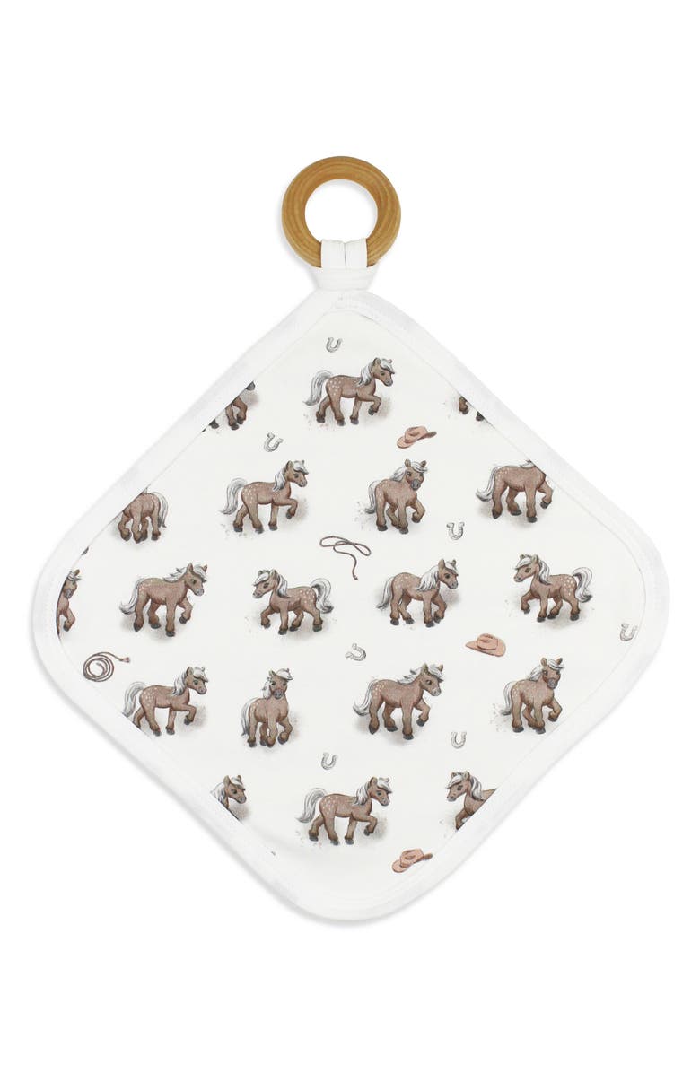 L'ovedbaby Print Organic Cotton Lovey with Removable Teething Ring, Main, color, Little Lasso