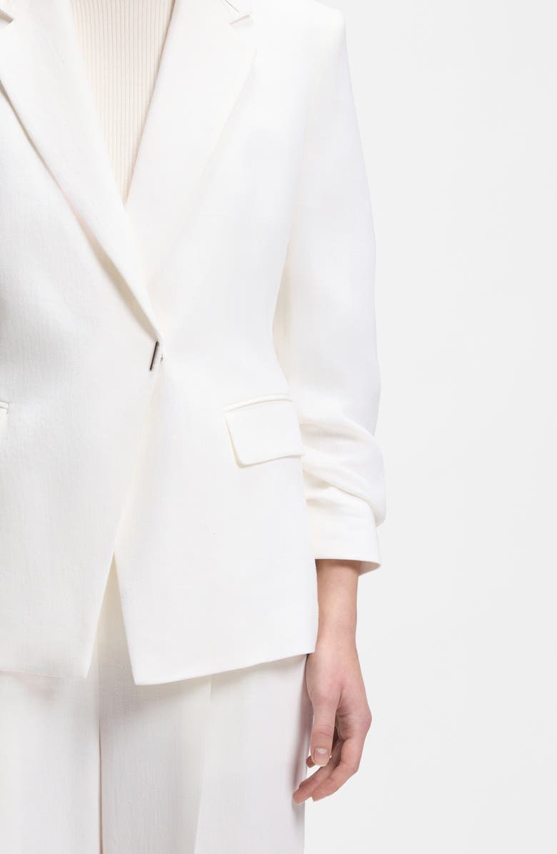 BOSS Jia Linen Blend Double Breasted Jacket, Alternate, color, Bright White