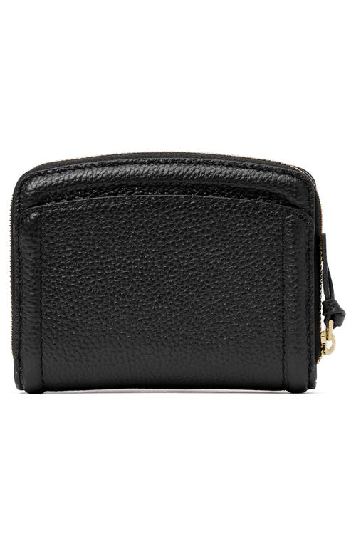 Kate Spade New York Knott Pebbled Leather Small Compact Wallet In Black
