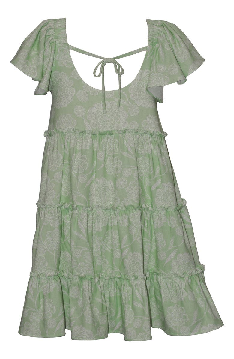 Iris & Ivy Kids' Flutter Sleeve Tiered Dress, Alternate, color, Green