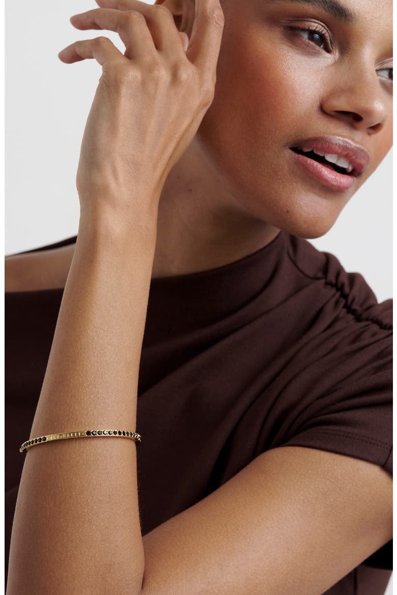 Claudia Narrow Crystal Bangle, Alternate, color, GOLD TONE BLACK CRYSTAL