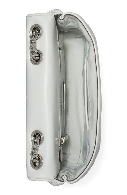 Tory Burch Small Kira Diamond Quilted Convertible Leather Shoulder Bag In Silver