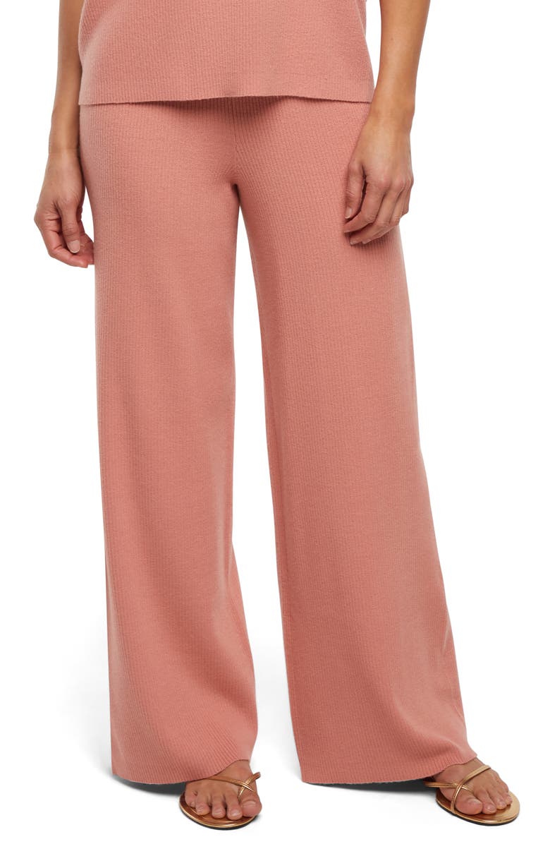 Three Dots Desiree Wide Leg Pants, Main, color, Rose Dawn