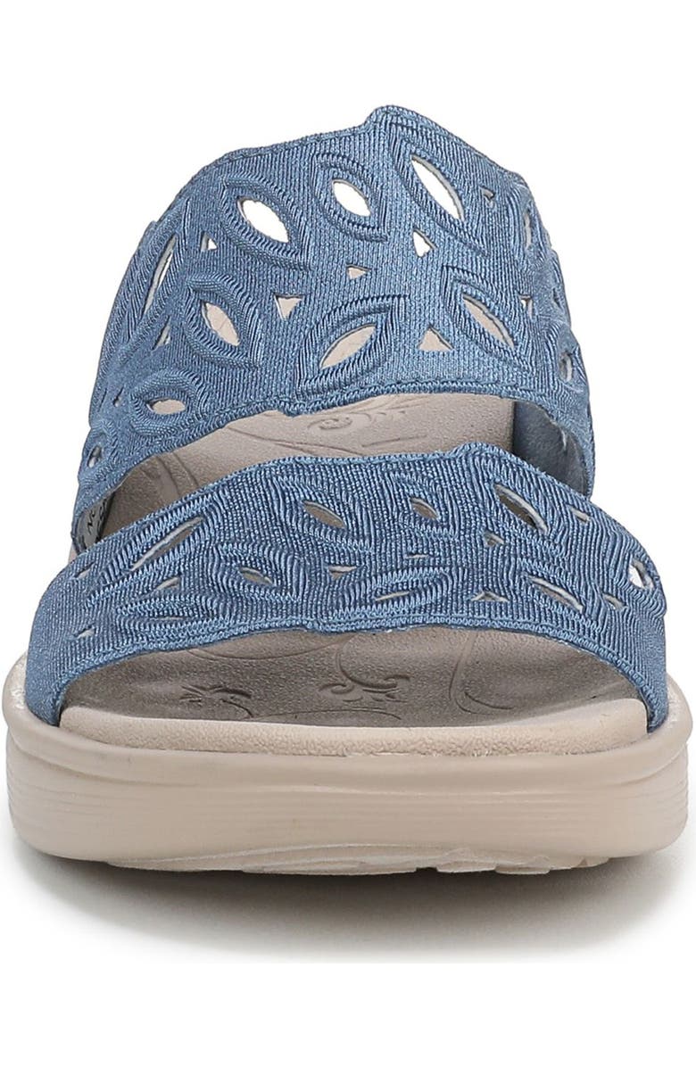 LifeStride Delight Platform Wedge Slide Sandal, Alternate, color, Elemental Blue Shimmer Lycra