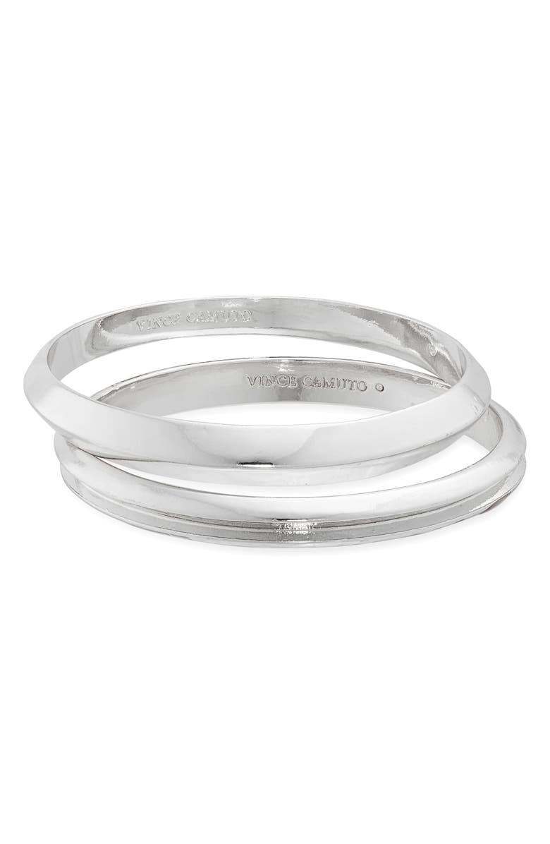 Vince Camuto Set of 2 Bangle Bracelets, Main, color, Silver