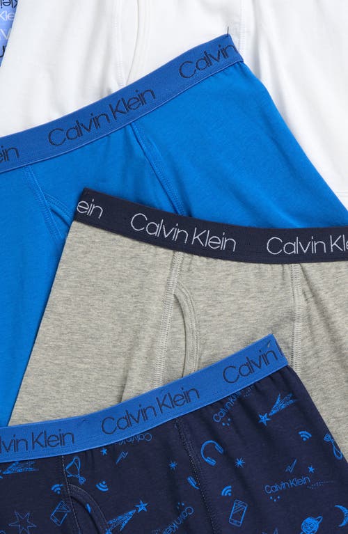 Calvin Klein Kids' Assorted 5-pack Boxer Briefs In Blue