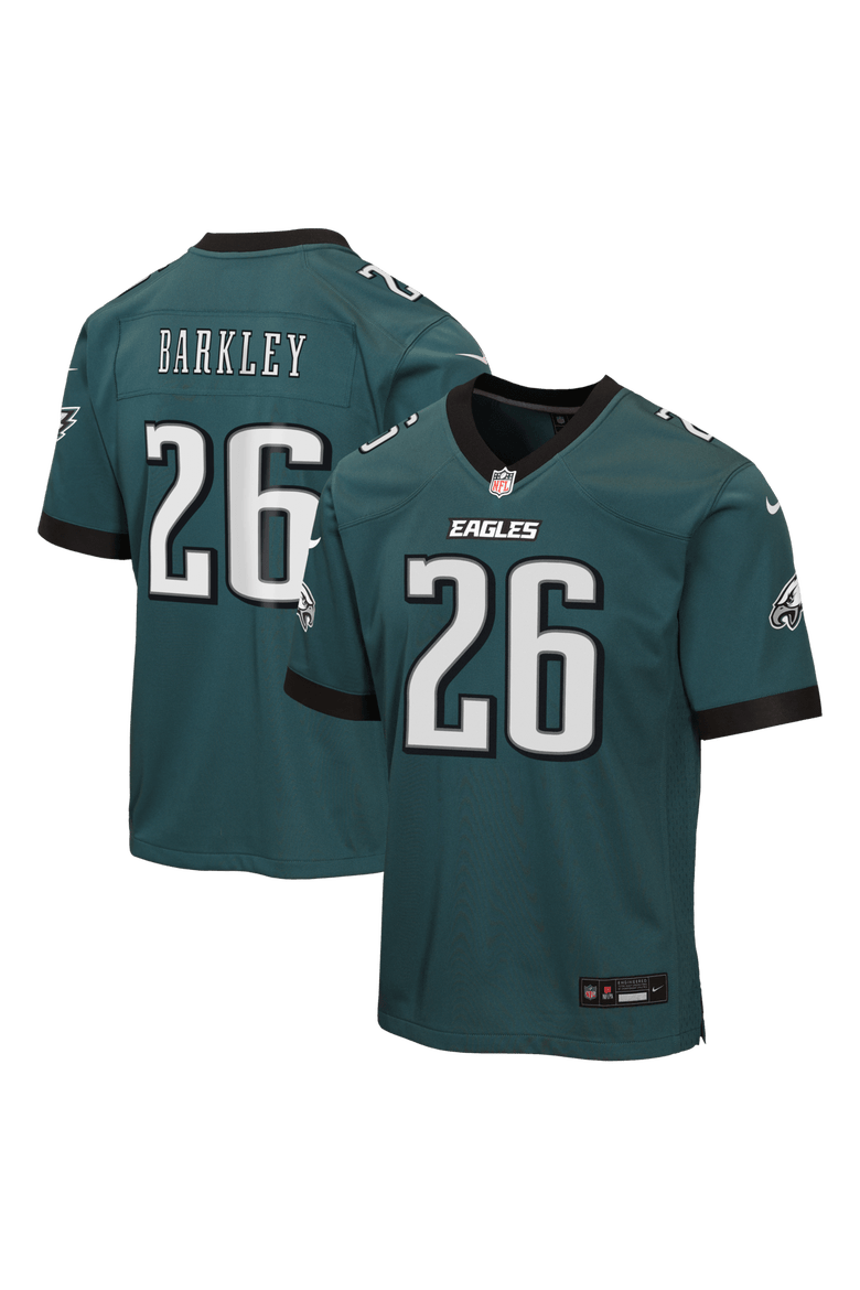 Youth Nike Saquon Barkley Midnight Green Philadelphia Eagles Team Game Jersey, Main, color, Green