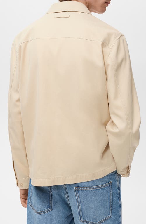 Mango Regular Fit Lyocell & Cotton Jacket In Neutral