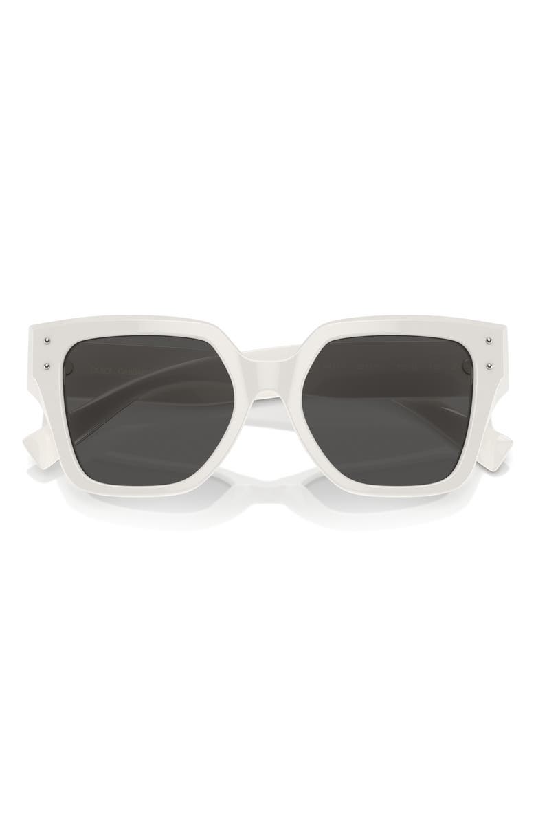 Dolce&Gabbana 52mm Square Sunglasses, Main, color, White