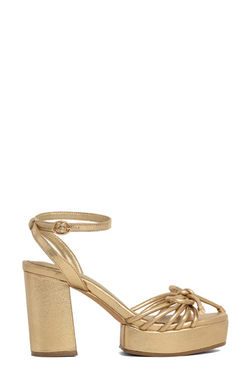 Shushop Edith Ankle Strap Platform Sandal In Gold