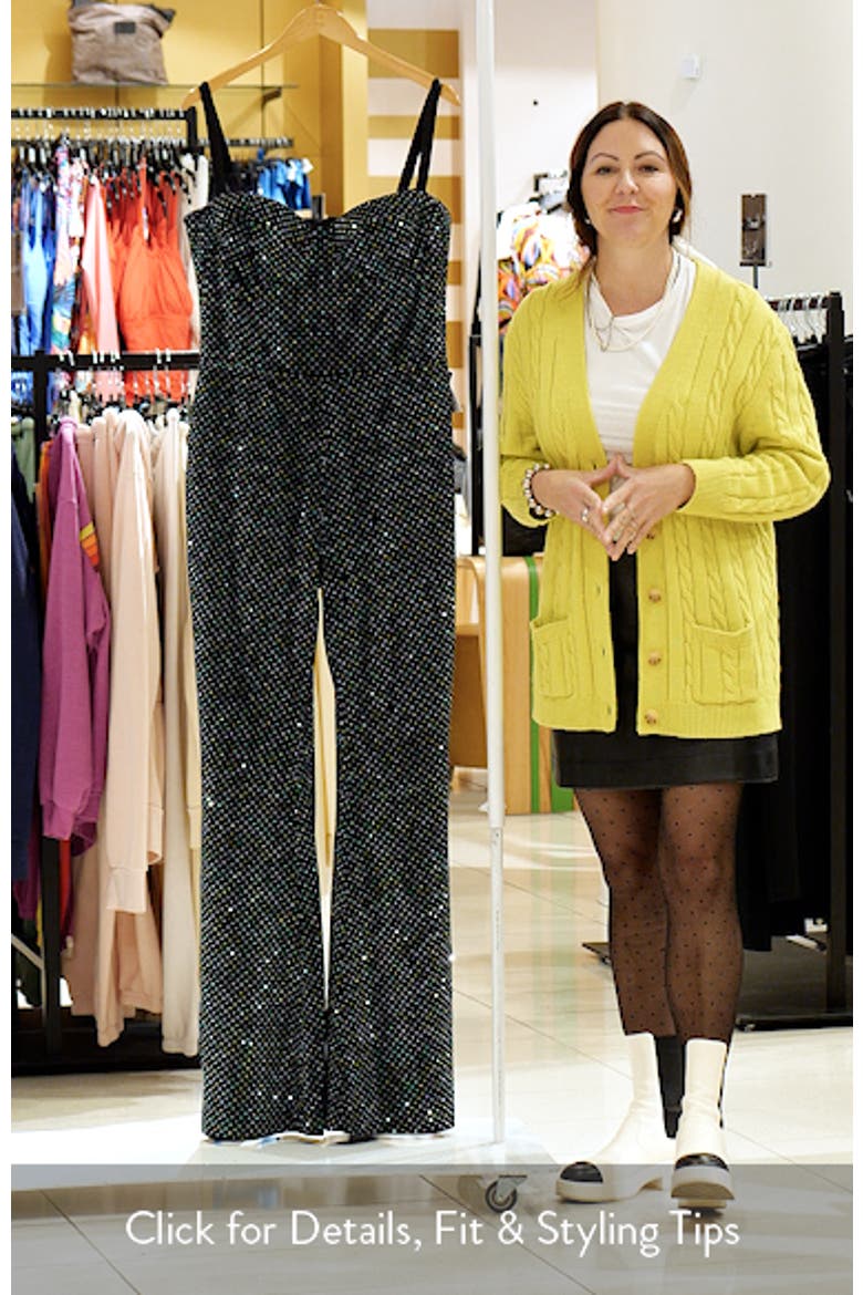 Roxanne Crystal Velvet Flare Leg Jumpsuit video