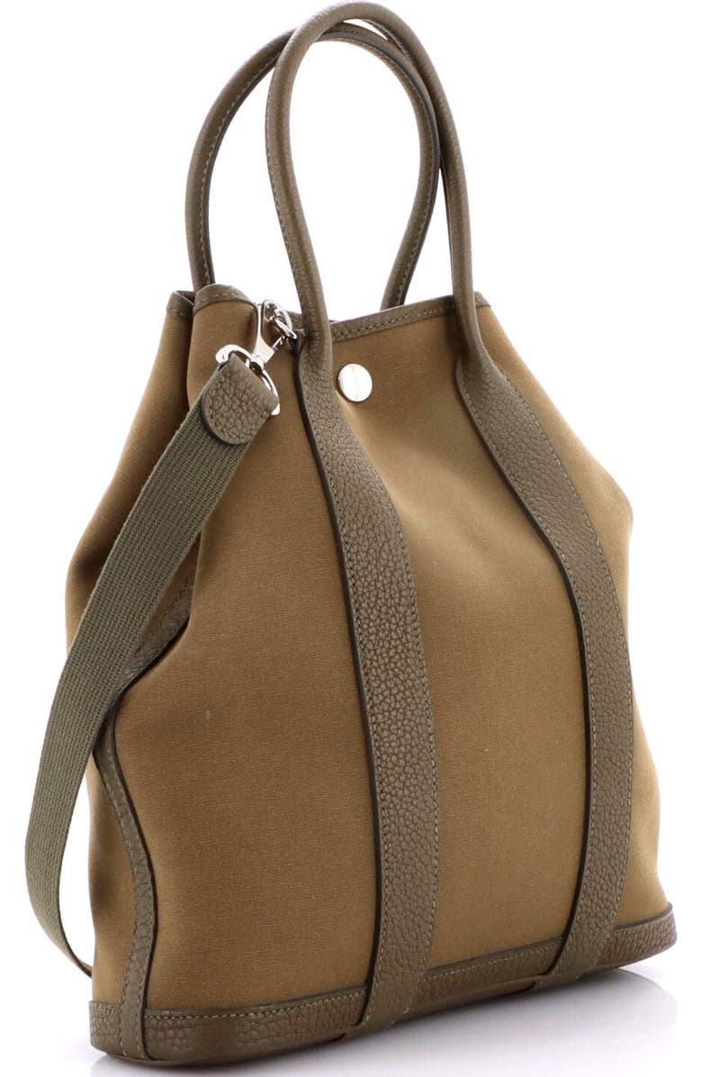 Pre-Owned Hermes Garden File Tote Toile and Leather 28, Alternate, color, Vert Maquis