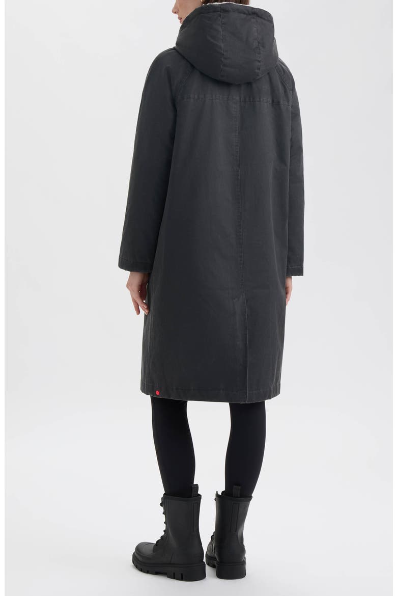 Ellie Coated Padded Longline Coat, Alternate, color, BLACK
