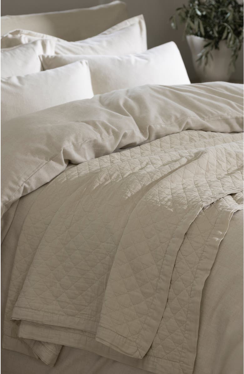 CHRISTY Porto Luxury Diamond Quilted Bedspread, Alternate, color, Biscuit