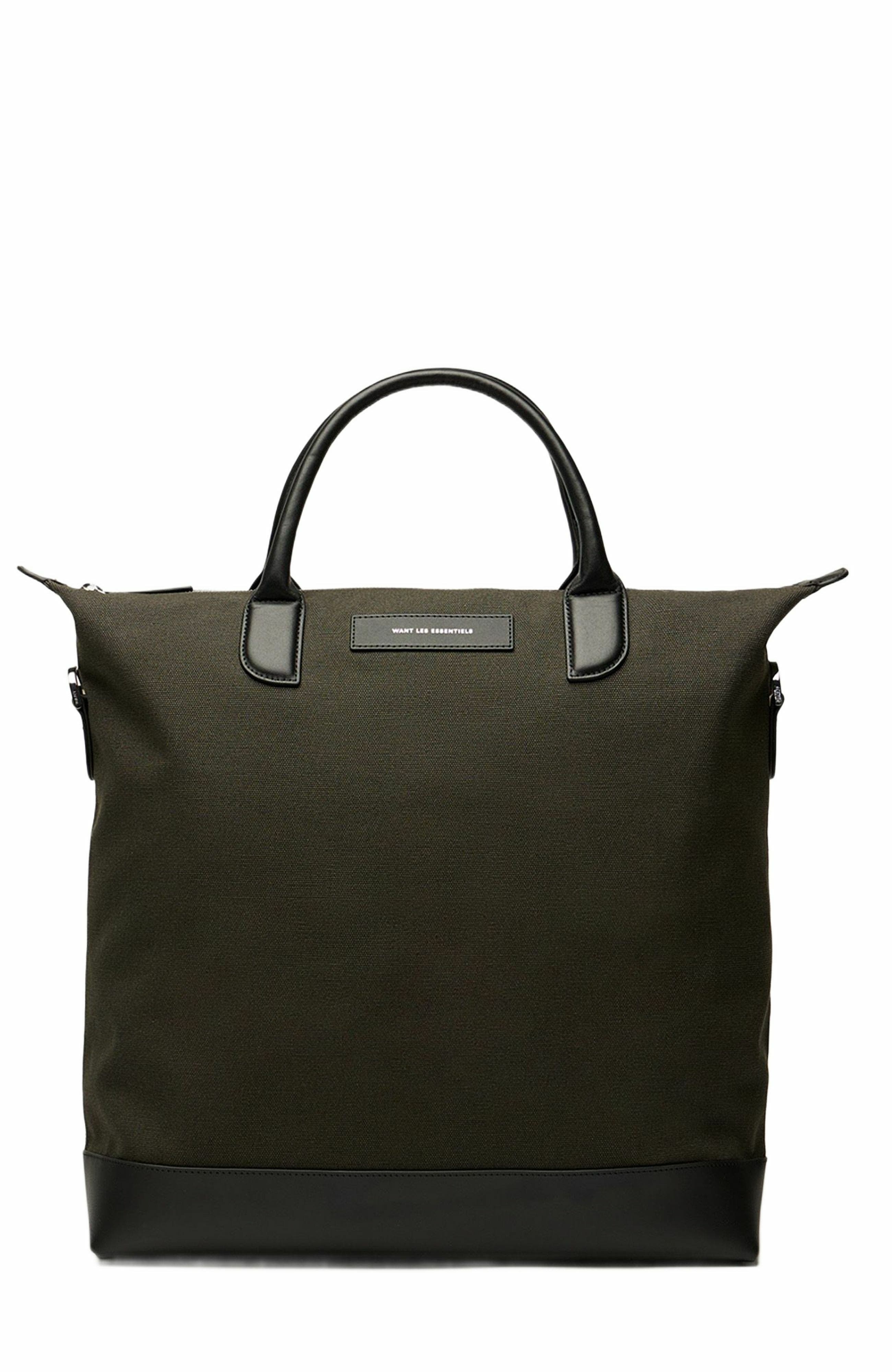 WANT Les Essentiels O'Hare Organic Cotton Canvas Tote, Main, color, Green