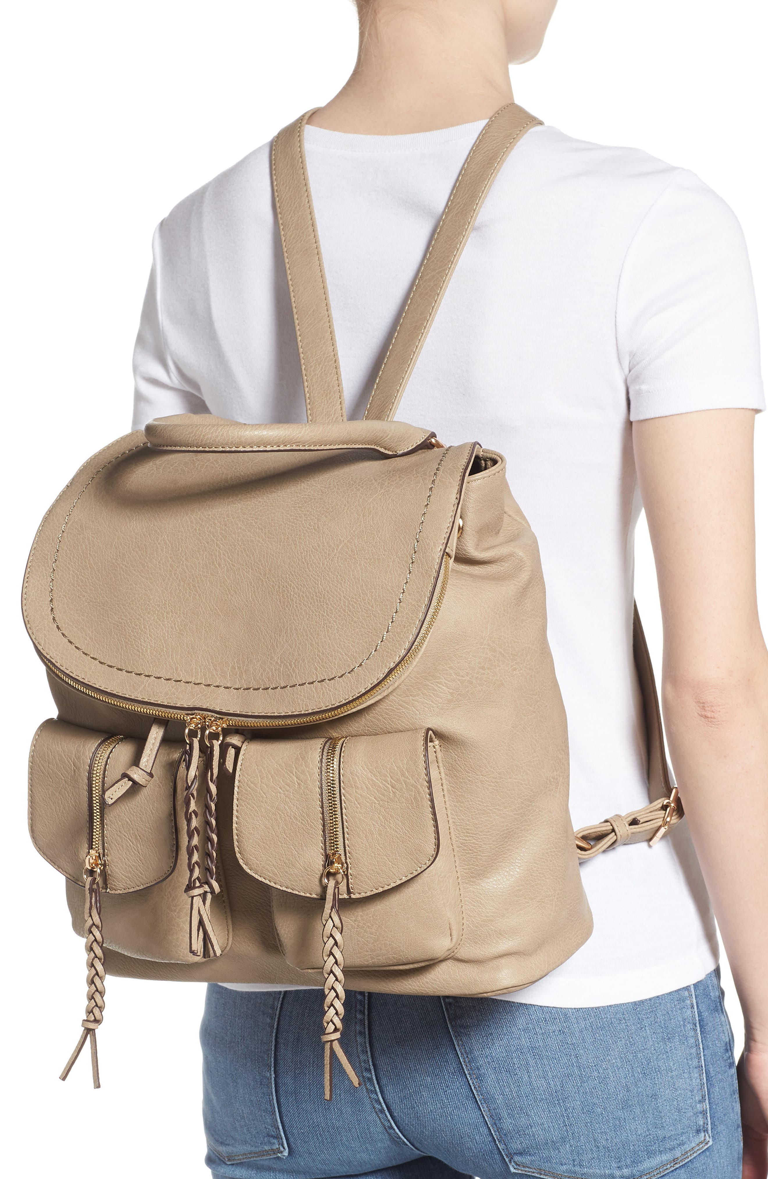 Sole Society Emery Faux Leather Backpack, Alternate, color, 